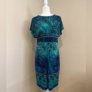 Jones New York Cheetah Scroll Print Shift Dress